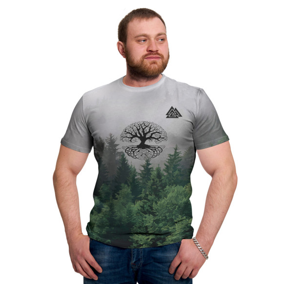 Мужская футболка с изображением Славянские символы цвета Белый