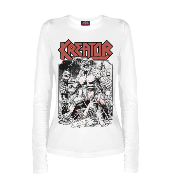Женский лонгслив с изображением Kreator цвета Белый