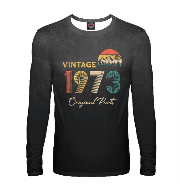 Мужской лонгслив с изображением Retro Vintage 1973 Original цвета Белый