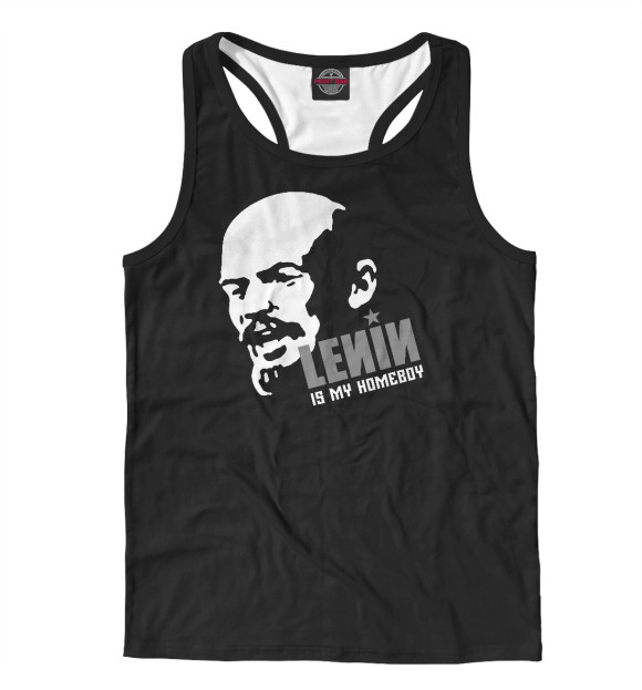 Мужская майка-борцовка с изображением LENIN is my homeboy цвета Белый