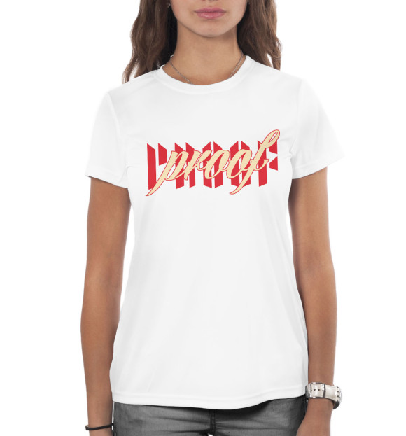 Женская футболка с изображением BTS PROOF белый цвета Белый