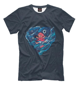 Мужская футболка Рыбка Поньо на утесе
