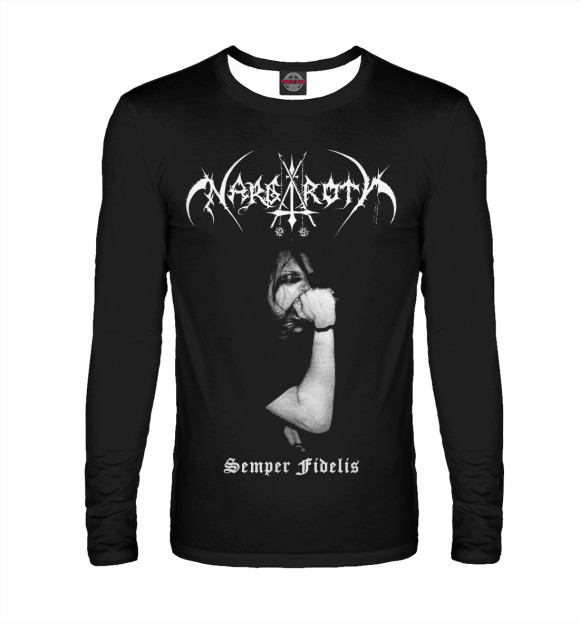 Мужской лонгслив с изображением Nargaroth цвета Белый