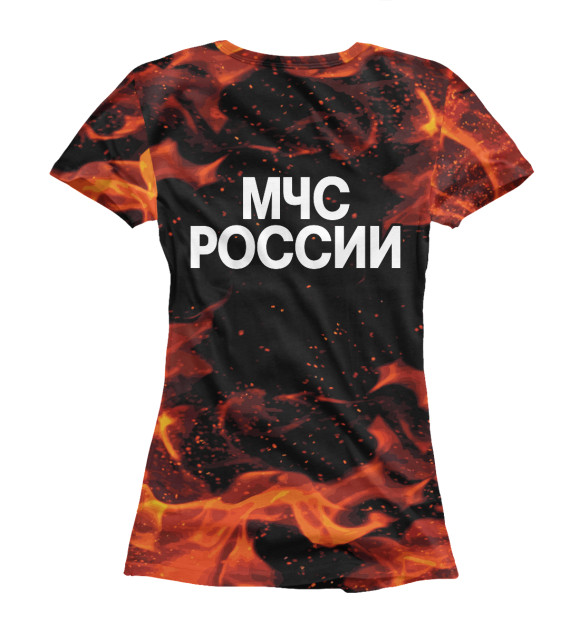 Женская футболка с изображением МЧС России + спина цвета Белый