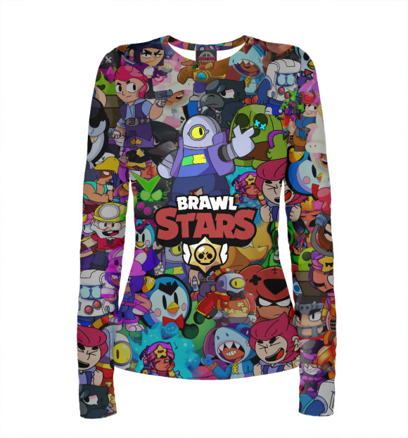 Женский лонгслив с изображением Brawl Stars:Ricochet цвета Белый