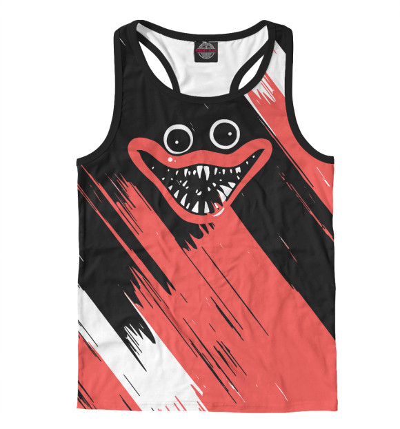 Мужская майка-борцовка с притом Poppy Playtime цвета Белый Мужская майка-борцовка с изображением Poppy Playtime цвета Белый