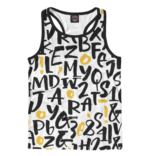 Мужская майка-борцовка с изображением Шрифтофон цвета Белый