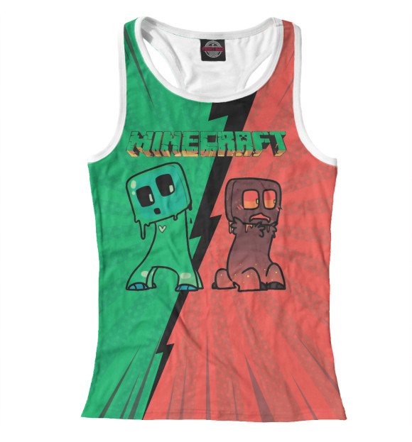 Женская майка-борцовка с изображением Майнкрафт цвета Белый