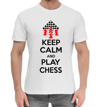 Мужская хлопковая футболка Играй в шахматы