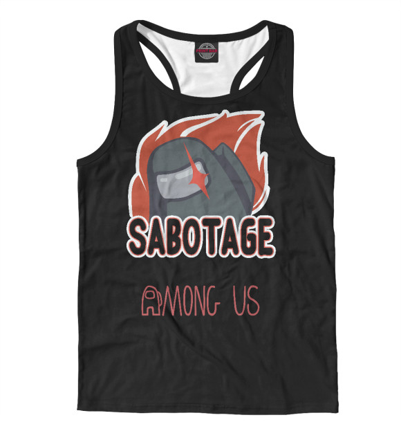 Мужская майка-борцовка с изображением Among Us Sabotage цвета Белый