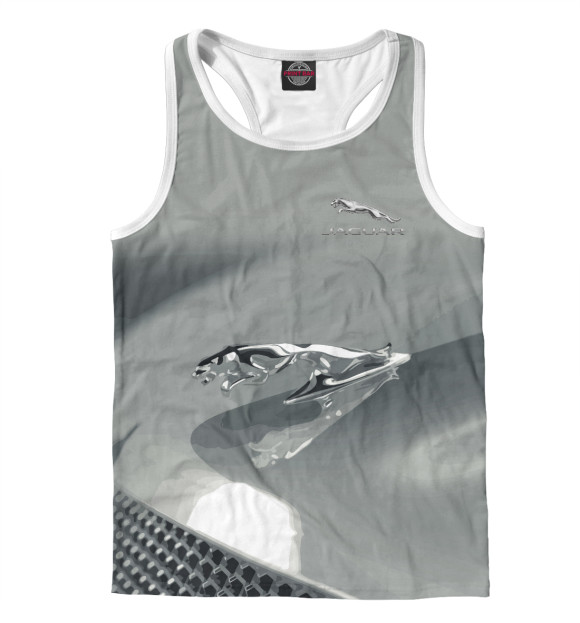 Мужская майка-борцовка с изображением Jaguar цвета Белый