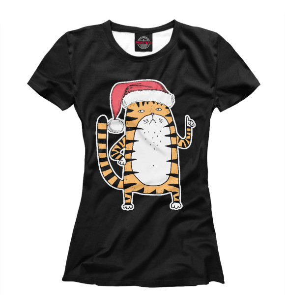 Футболка для девочек с изображением Забавный тигр цвета Белый