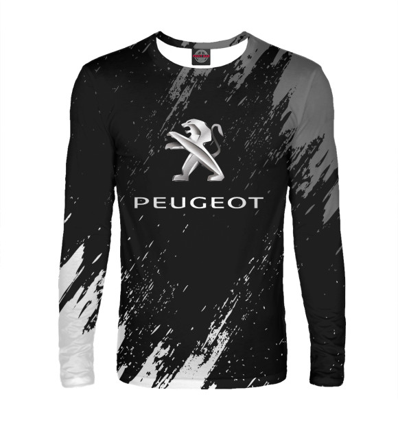 Мужской лонгслив с изображением Peugeot цвета Белый