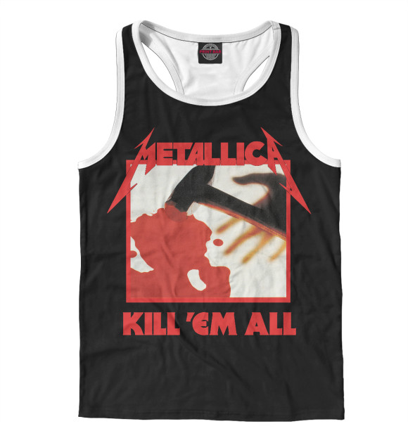 Мужская майка-борцовка с изображением Metallica цвета Белый