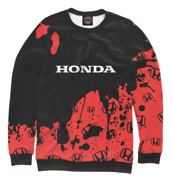 Мужской свитшот с изображением Honda / Хонда цвета Белый