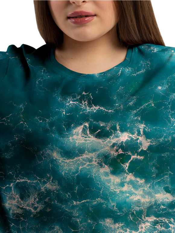 Женская футболка с изображением Море цвета Белый