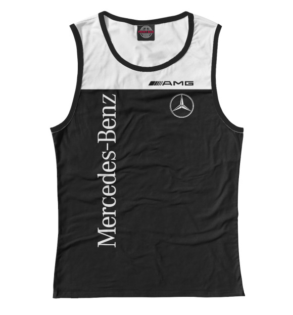 Майка для девочки с изображением Mercedes-Benz AMG цвета Белый