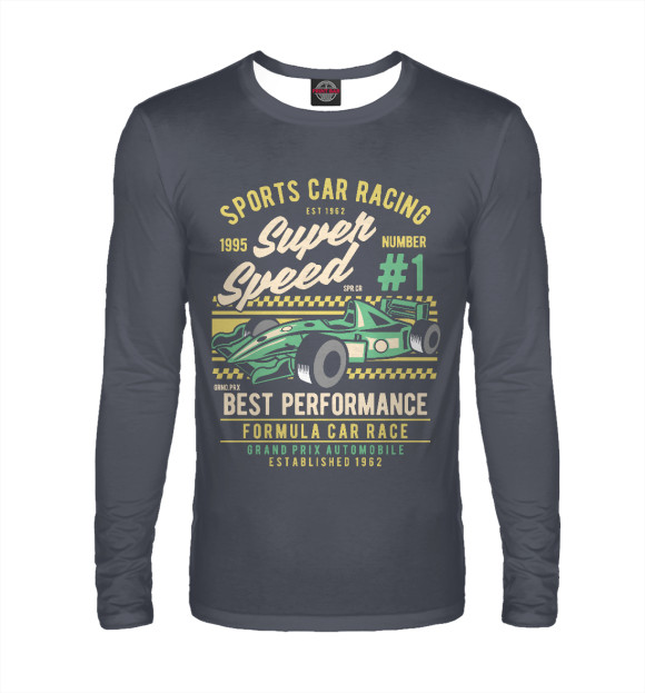 Мужской лонгслив с изображением Формула-1 цвета Белый