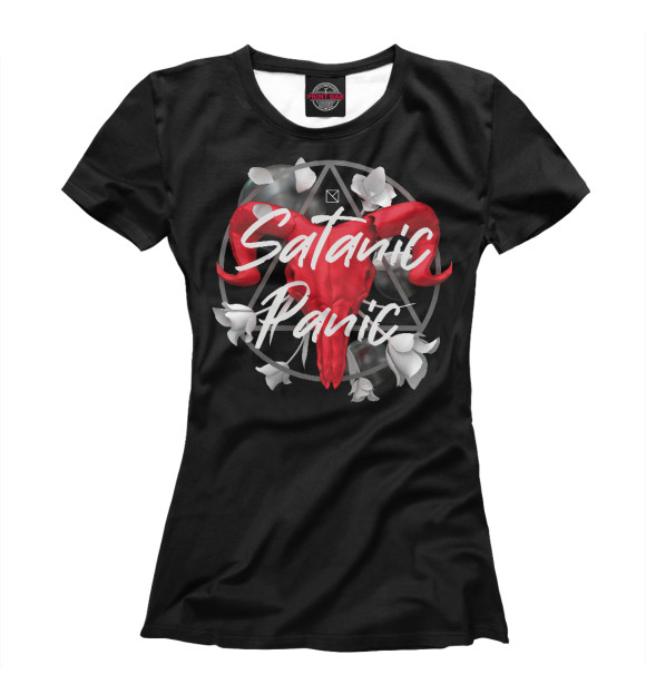 Женская футболка с изображением Satanic Panic цвета Белый