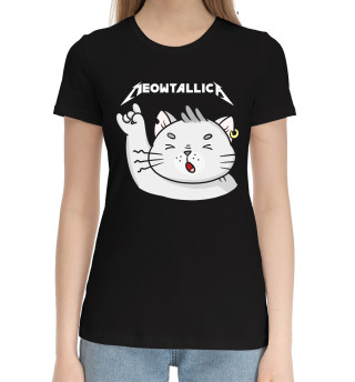 Хлопковая футболка для девочек Meowtallica