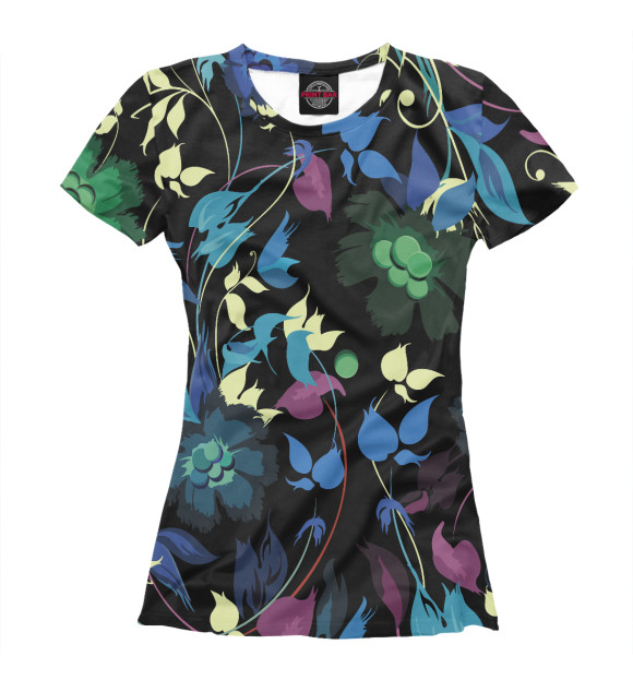 Женская футболка с изображением Colorful summer pattern цвета Белый