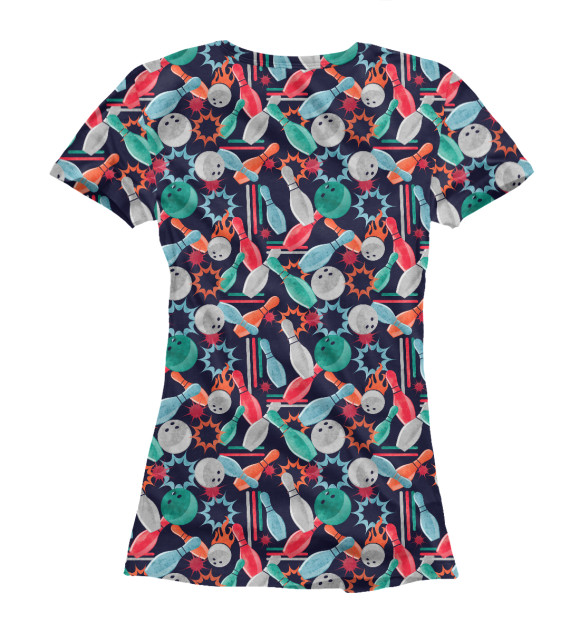 Футболка для девочек с изображением Боулинг цвета Белый