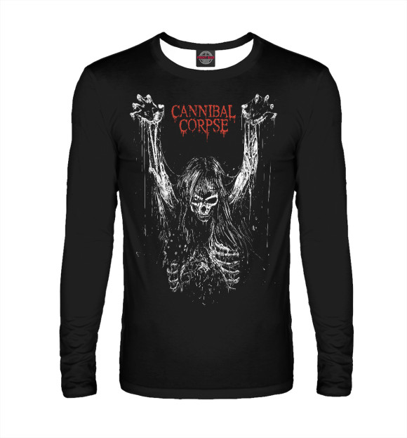 Мужской лонгслив с изображением Cannibal Corpse цвета Белый