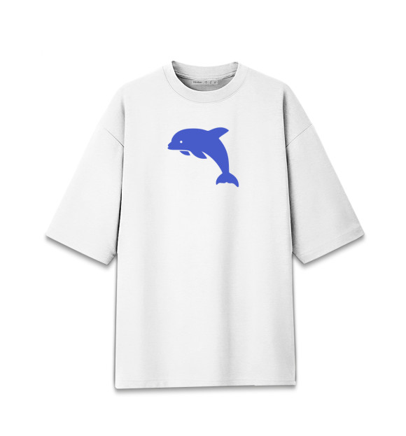Женская футболка оверсайз с изображением Дельфин цвета Белый