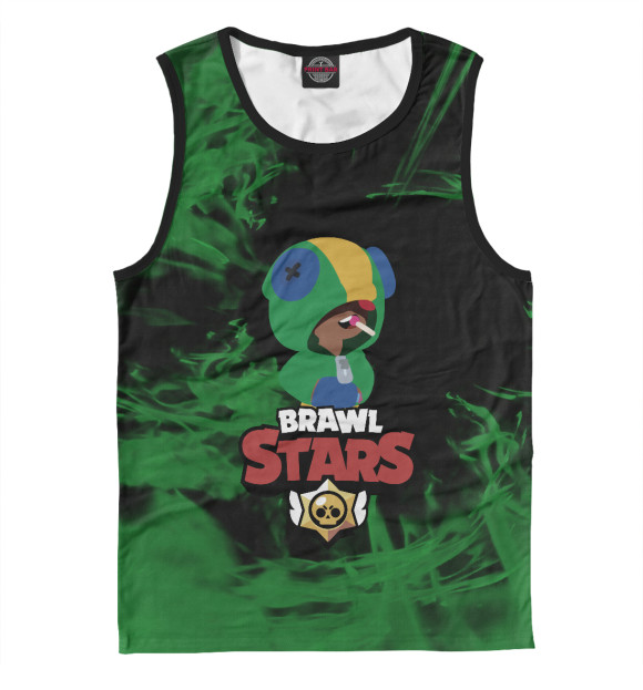 Майка для мальчика с изображением Brawl Stars:Leon цвета Белый