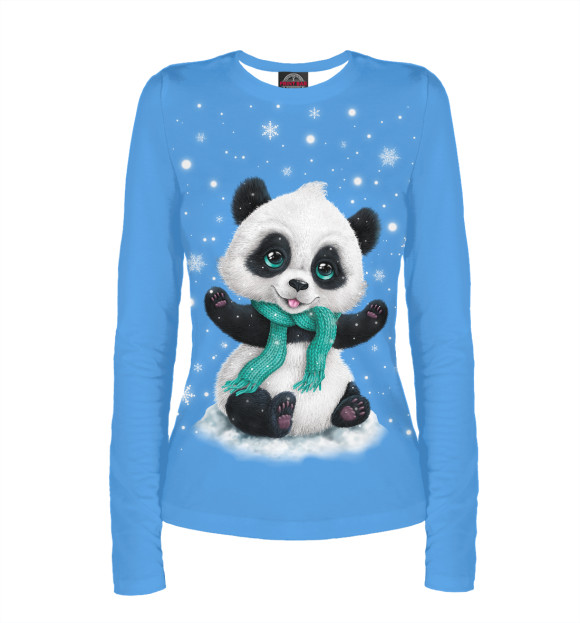 Женский лонгслив с изображением Первый снег цвета Белый