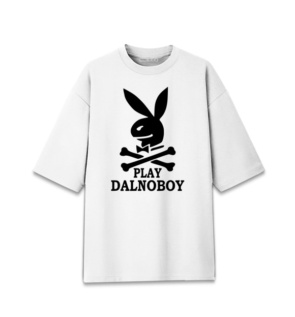 Женская футболка оверсайз с изображением Play dalnoboy цвета Белый