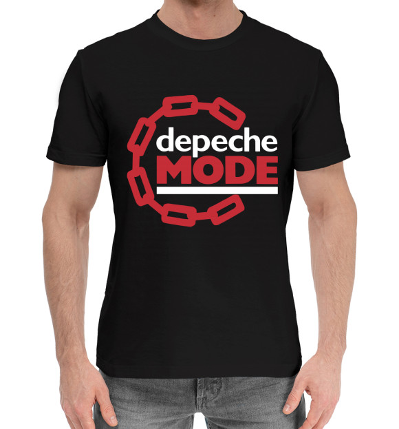 Мужская хлопковая футболка с изображением Depeche Mode цвета Черный