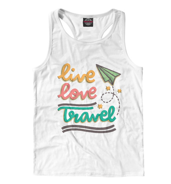 Мужская майка-борцовка с изображением Получай кайф цвета Белый