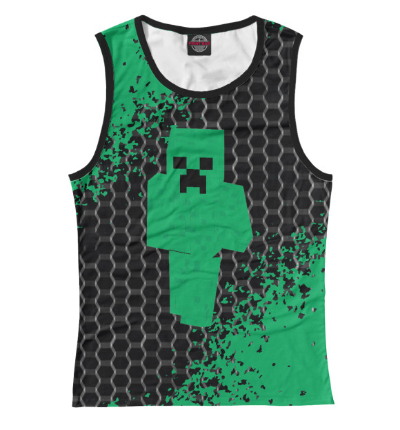 Майка для девочки с изображением Minecraft цвета Белый