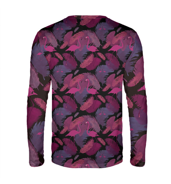 Мужской лонгслив с изображением Фламинго цвета Белый