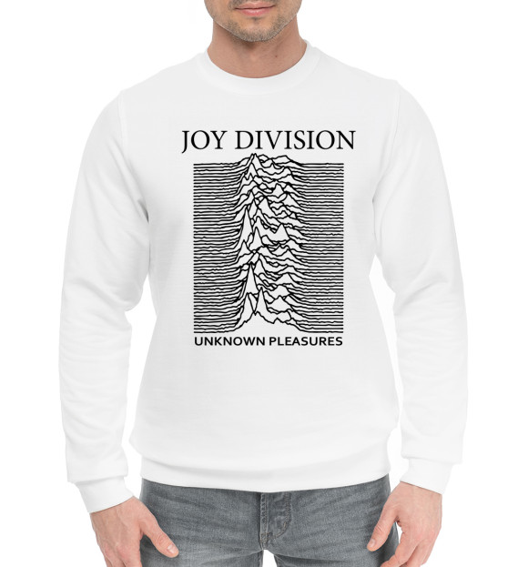 Мужской хлопковый свитшот с изображением Joy Division цвета Белый