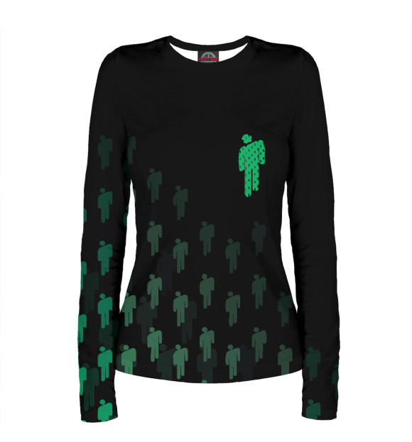 Женский лонгслив с изображением Billie Eilish цвета Белый