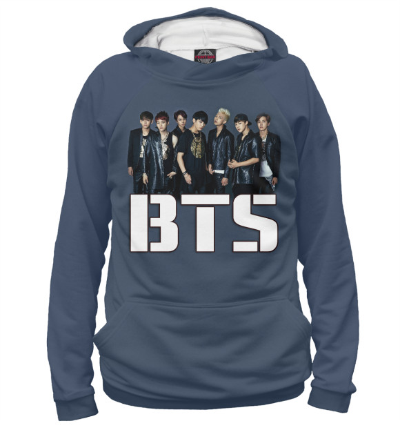 Мужское худи с изображением BTS цвета Белый