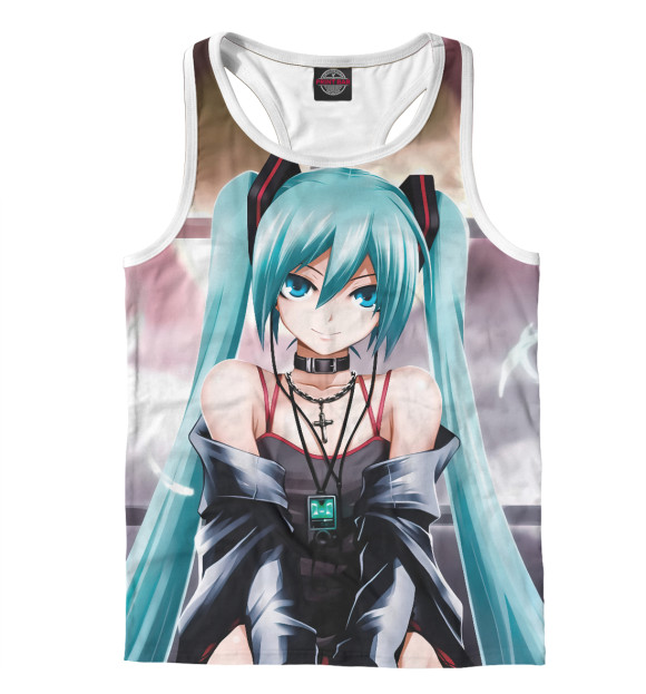 Мужская майка-борцовка с изображением Хацуне Мику цвета Белый