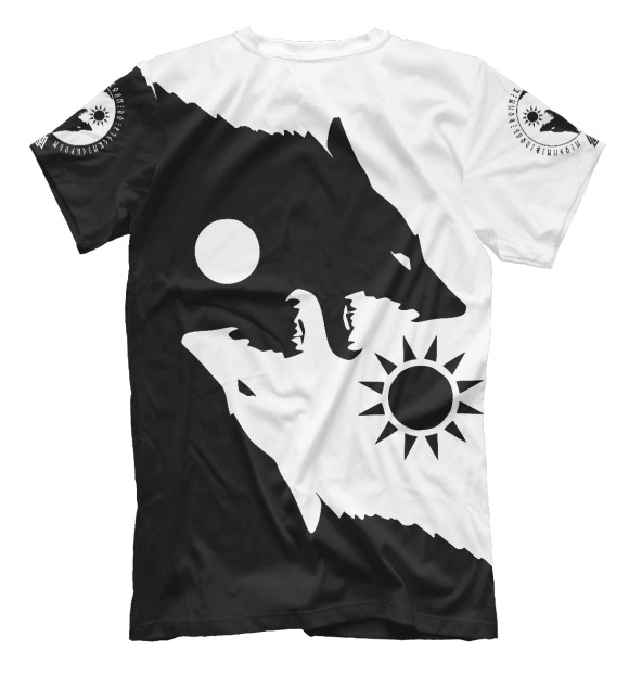 Мужская футболка с изображением Душа волка цвета Белый
