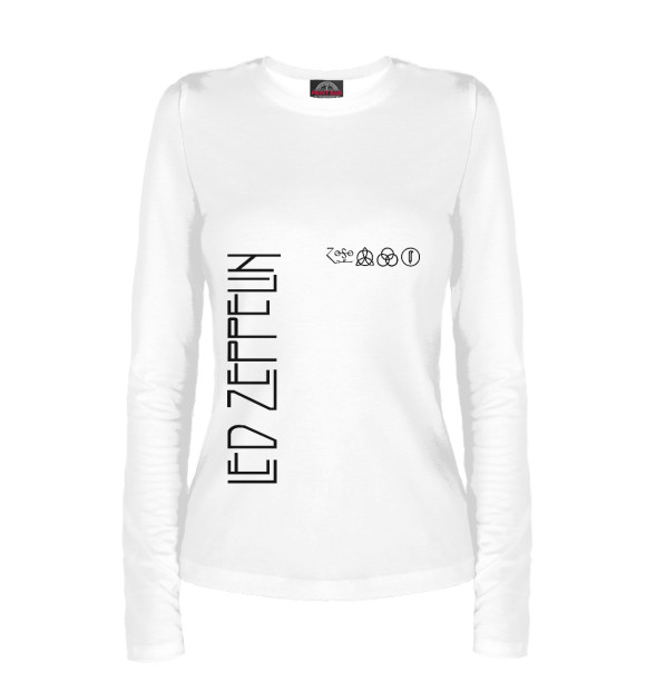 Женский лонгслив с изображением Led Zeppelin цвета Белый