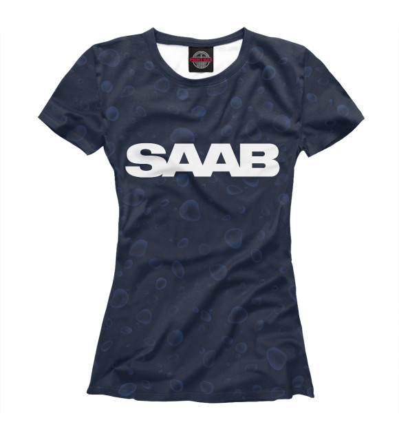 Женская футболка с изображением SAAB / Сааб цвета Белый