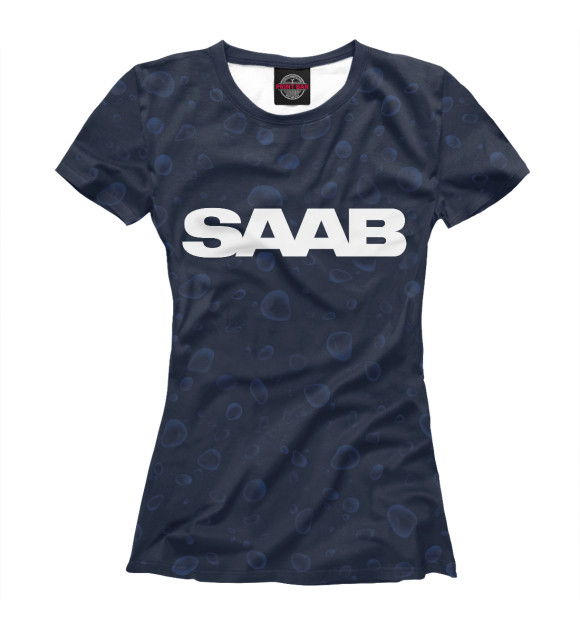 Футболка для девочек с изображением SAAB / Сааб цвета Белый