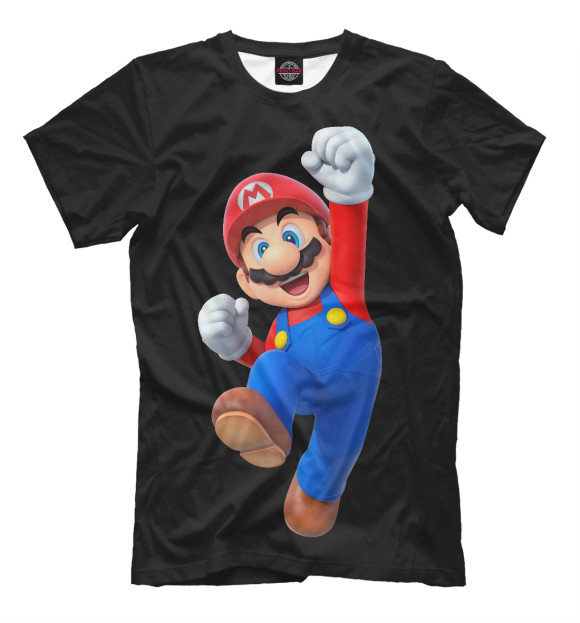 Мужская футболка с изображением Mario цвета Белый