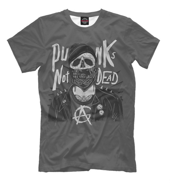 Мужская футболка с изображением Punk’s Not Dead цвета Белый