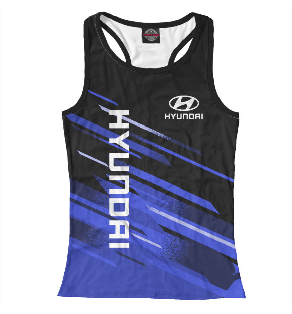 Женская майка-борцовка с изображением Хендай, Hyundai цвета Белый