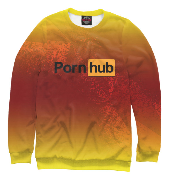 Мужской свитшот с изображением Porn Hub цвета Белый