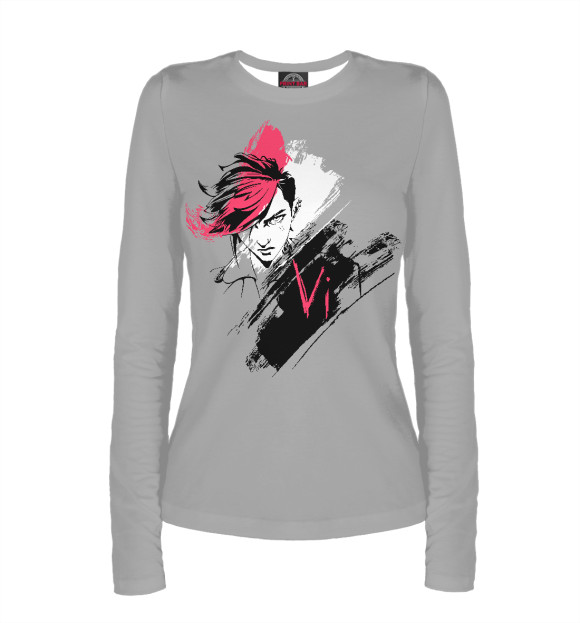 Женский лонгслив с изображением Vi цвета Белый