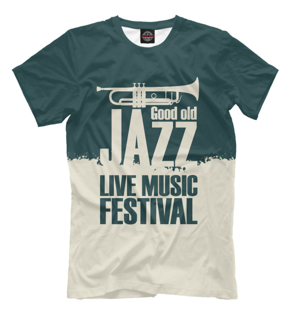 Мужская футболка с изображением Jazz festival цвета Белый