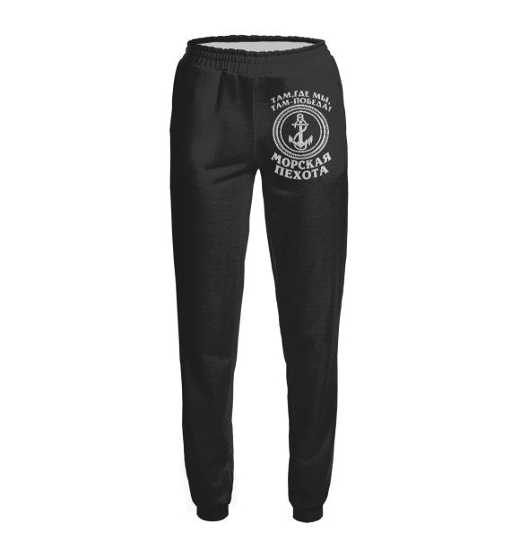 Женские спортивные штаны с изображением Морская пехота - якорь цвета Белый